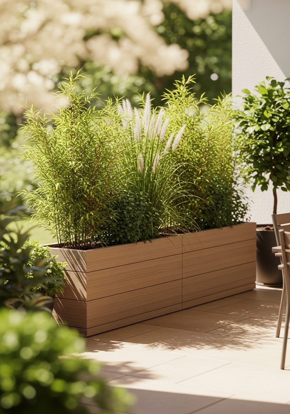 Raised Planter Boxes For Patio Privacy