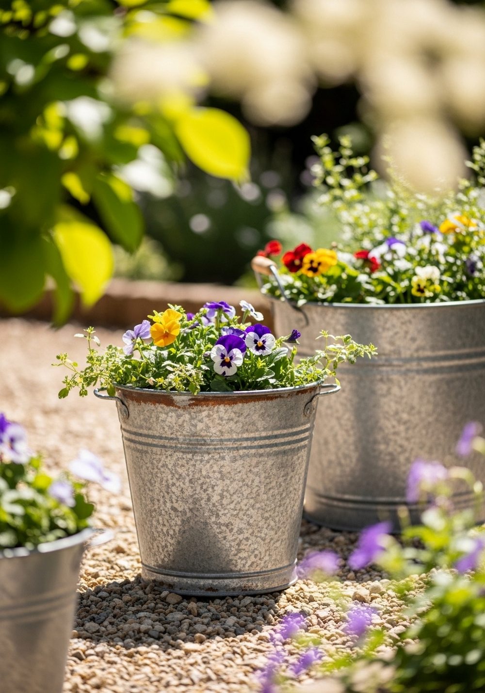 Repurposed Bucket Planters