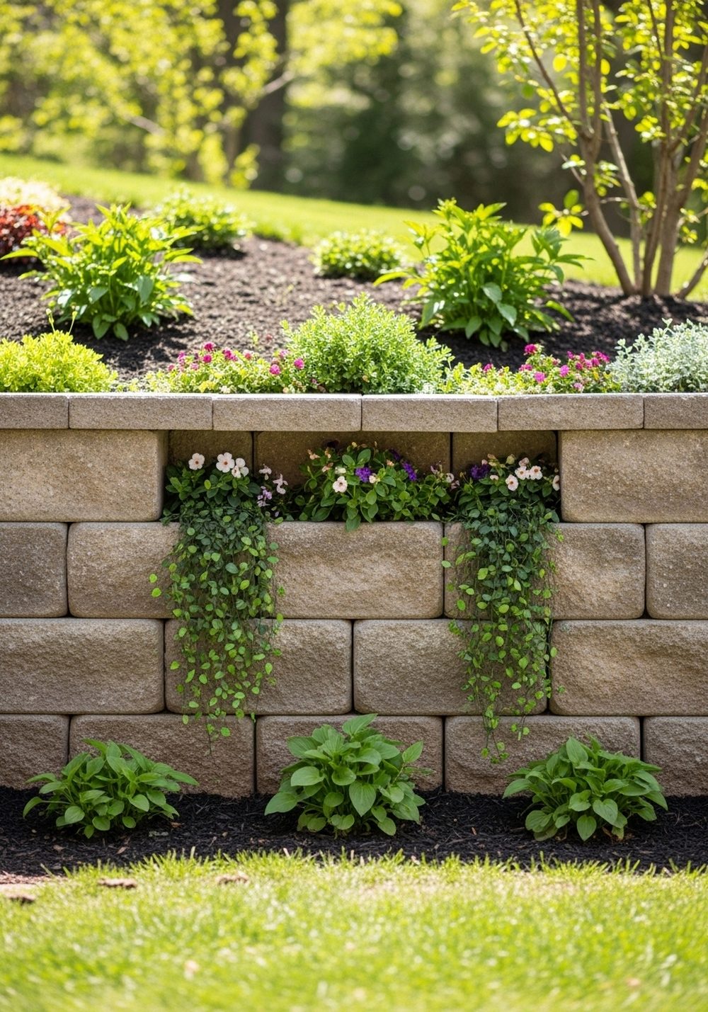 Retaining Wall Planter Pockets