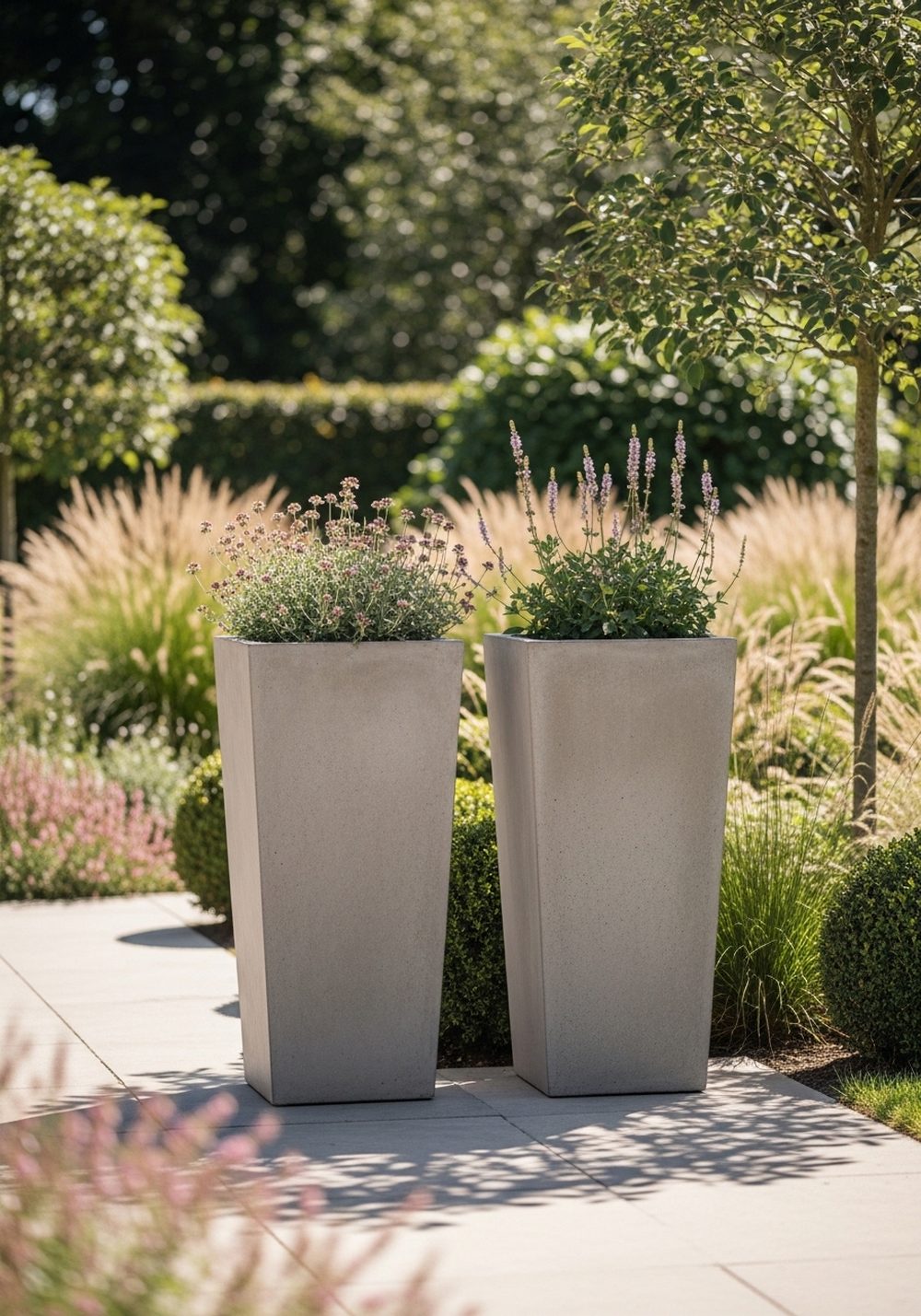 Tall Concrete Statement Planters