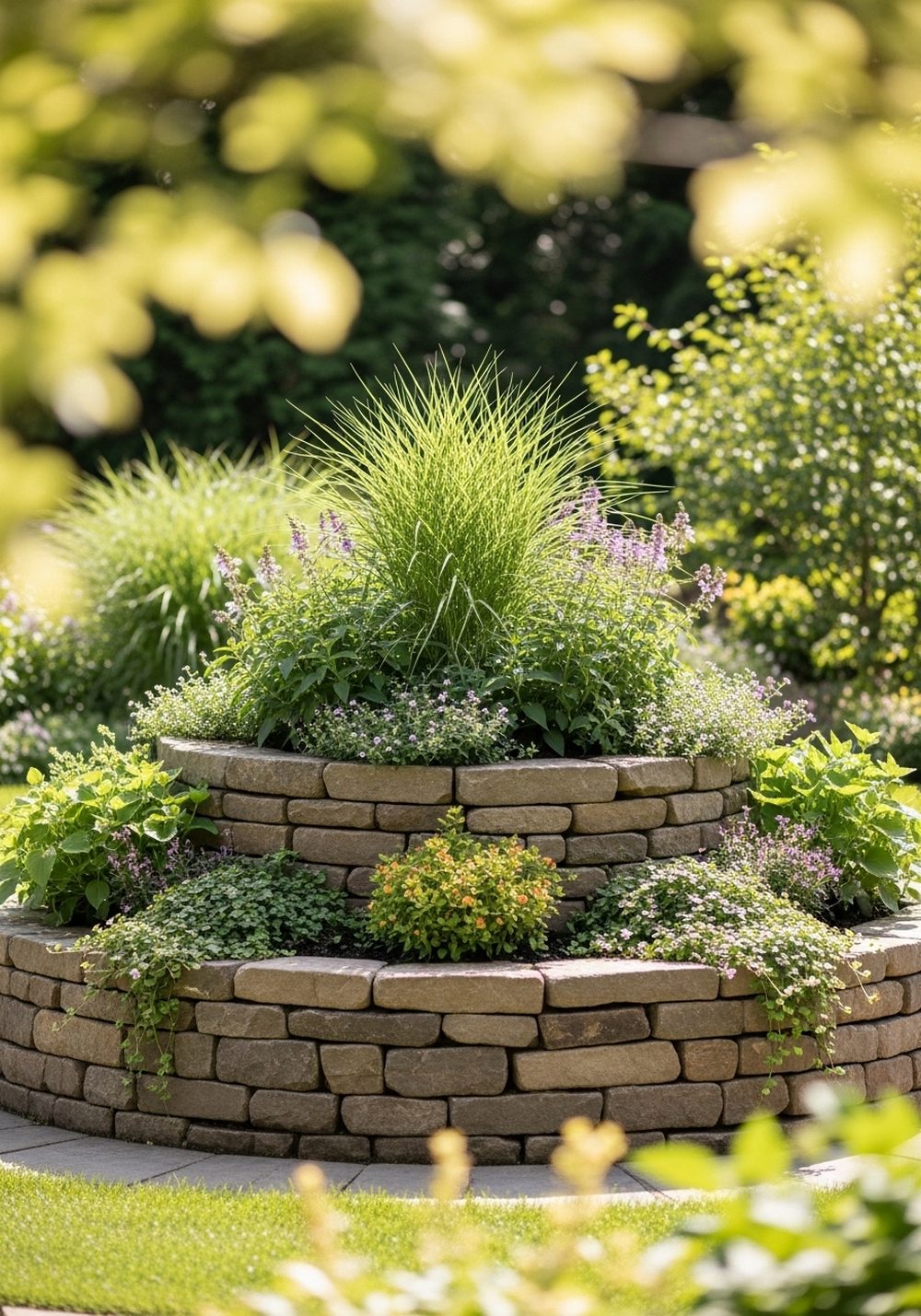 Tiered Stone Planter Beds