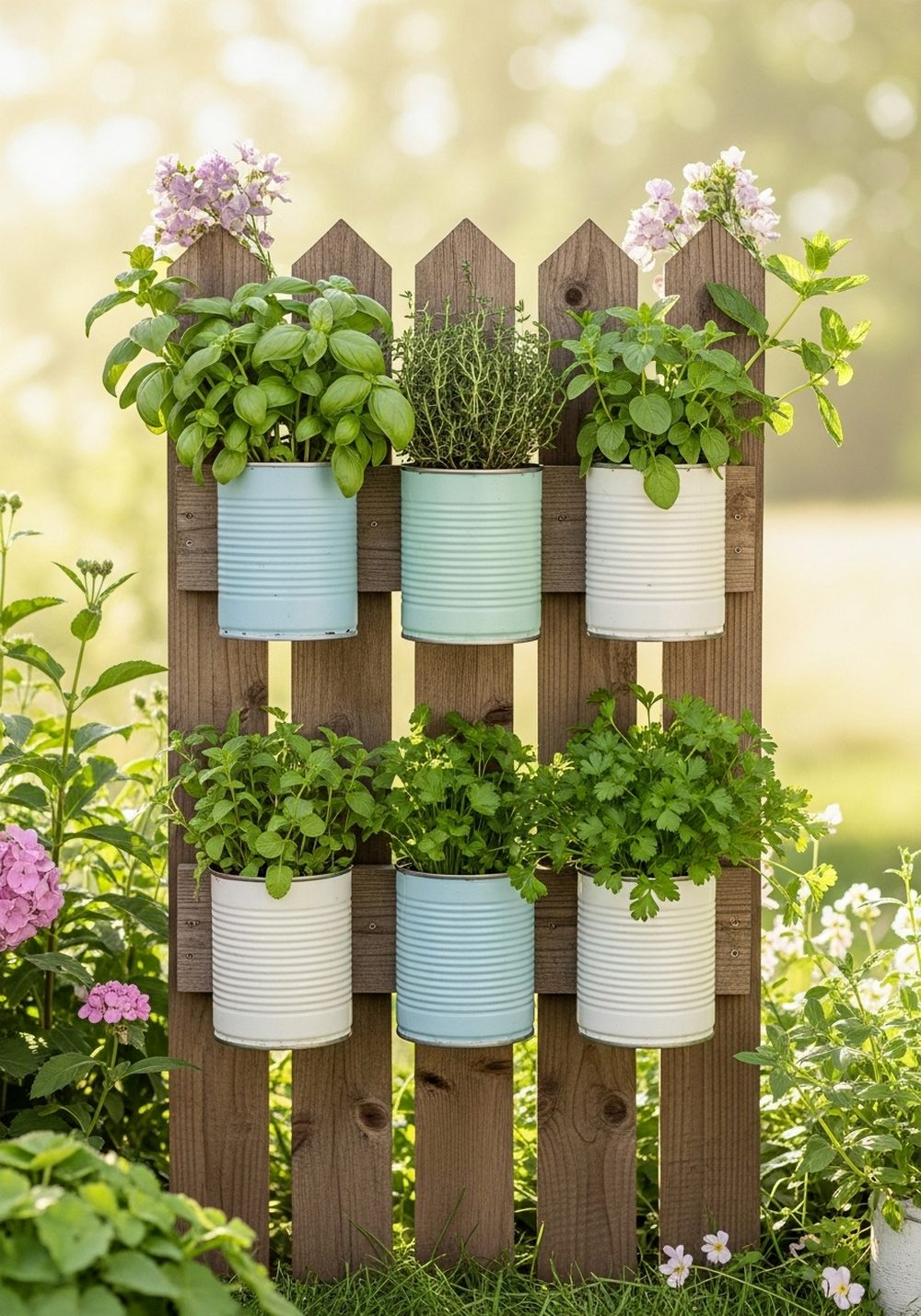 Tin Can Herb Garden Wall