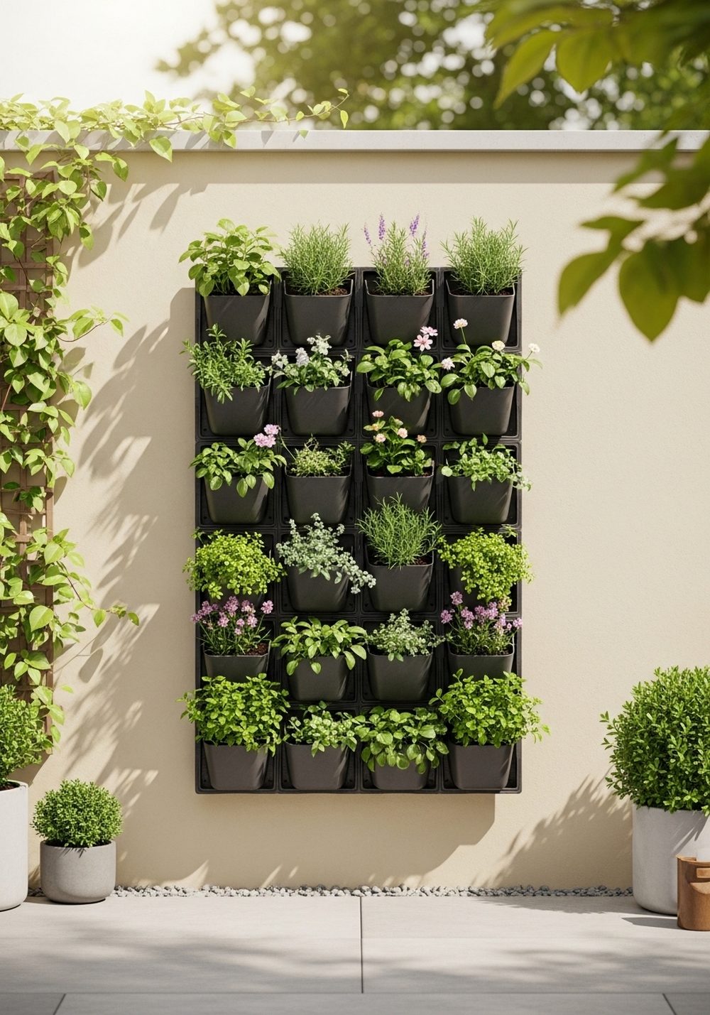 Wall-Mounted Modern Planter Grid