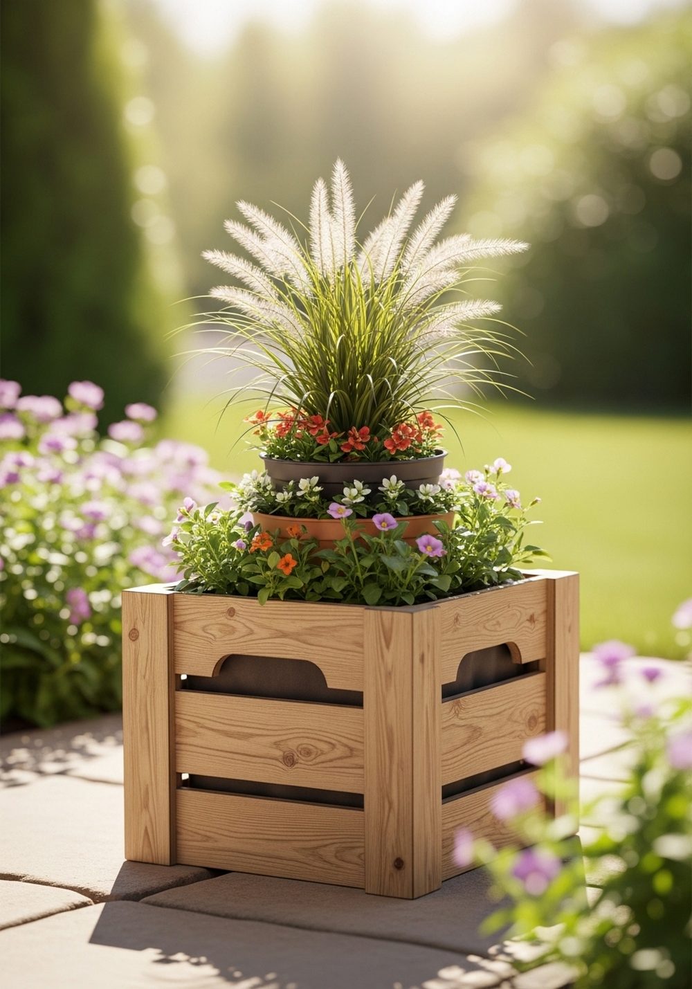 Wood Crate Planter Box